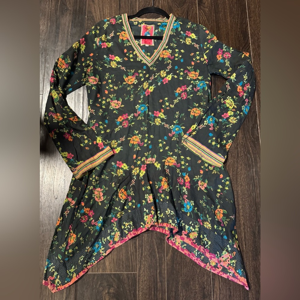 Johnny Was Black Floral Kids Top